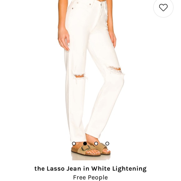 New. Free People cream denim distressed jeans size 28 - Picture 3 of 4